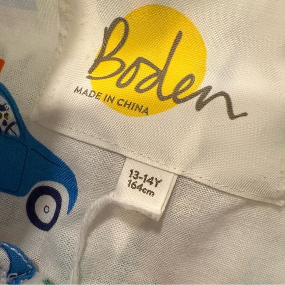 BODEN Boys Linen blend Short Sleeve Shirt size 13-14 years NWOT Multi Color - Picture 5 of 13